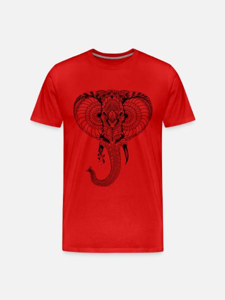 Stylized Elephant - Men's Premium Organic T-Shirt - red