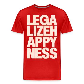 Legalize Happiness T-Shirt - Men's Premium Organic T-Shirt - red - Front - Damien (186cm)