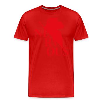 EVA NERVous Logo Parodie - Männer Premium Bio T-Shirt - Rot - Vorne - Damien (186cm)