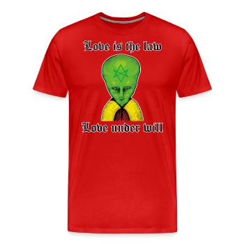 Alien Aiwass LAM - Men's Premium Organic T-Shirt - red - Front - Damien (186cm)