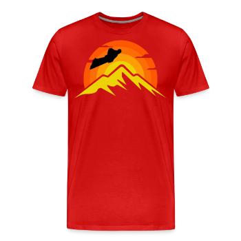 Wingsuit flying Base Jumping Skydiving Retro - Men's Premium Organic T-Shirt - red - Front - Damien (186cm)