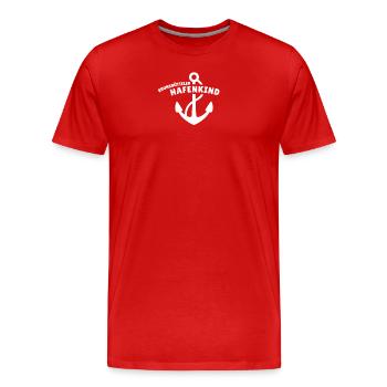 Brunsbütteler Hafenkind - Männer Premium Bio T-Shirt - Rot - Vorne - Damien (186cm)