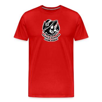 Sammle Momente keine Dinge - Männer Premium Bio T-Shirt - Rot - Vorne - Damien (186cm)