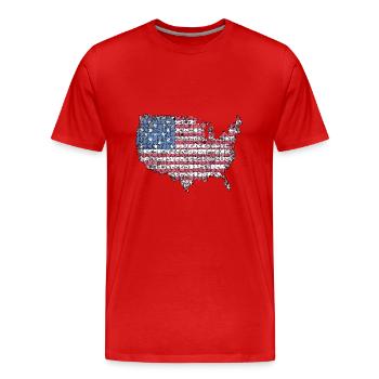 Patriotisches Puzzle Flagge Amerikanischer Stolz - Männer Premium Bio T-Shirt - Rot - Vorne - Damien (186cm)