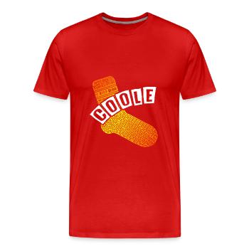 Coole Socke - lustiges Motivationsdesign - Männer Premium Bio T-Shirt - Rot - Vorne - Damien (186cm)