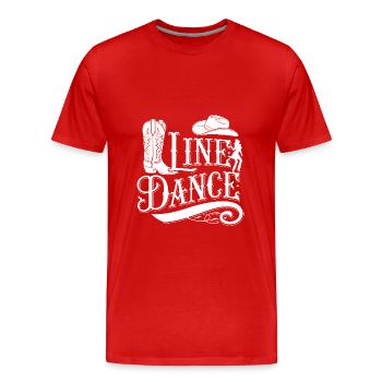 Line Dancing Country Dance - Line Dance Tanzen - Männer Premium Bio T-Shirt - Rot - Vorne - Damien (186cm)