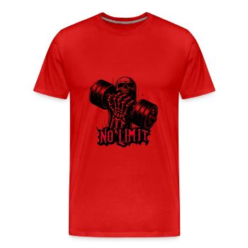 Haltère de musculation No Limit Hard Workout - T-shirt bio Premium Homme - rouge - Devant - Damien (186cm)