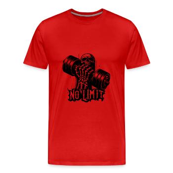 Haltère de musculation No Limit Hard Workout - T-shirt bio Premium Homme - rouge - Devant - Damien (186cm)