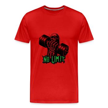 Haltère de musculation No Limit Hard Workout - T-shirt bio Premium Homme - rouge - Devant - Damien (186cm)