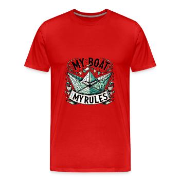Mon bateau Mes règles Design pour les plaisanciers - T-shirt bio Premium Homme - rouge - Devant - Damien (186cm)