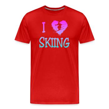 Skiing - Ski - Männer Premium Bio T-Shirt - Rot - Vorne - Damien (186cm)