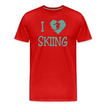Ski fahren - Skiing - Ski - Männer Premium Bio T-Shirt - Rot - Vorne - Damien (186cm)