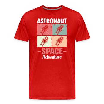 Space Shuttle Raumanzug Stern Rakete - Männer Premium Bio T-Shirt - Rot - Vorne - Damien (186cm)