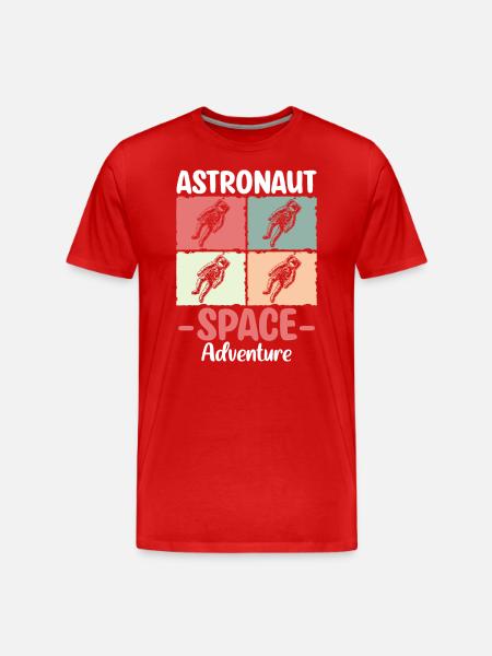 Space Shuttle Spacesuit Star Rocket - Men's Premium Organic T-Shirt - red