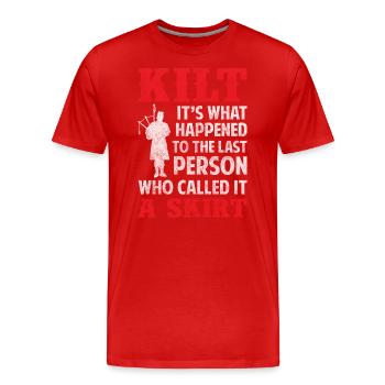 Tradition Party Singing - Men's Premium Organic T-Shirt - red - Front - Damien (186cm)