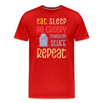 Totengräber Friedhof Sarg Trauer - Männer Premium Bio T-Shirt - Rot - Vorne - Damien (186cm)