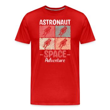 Astronaut Raumschiff Stern Kosmos - Männer Premium Bio T-Shirt - Rot - Vorne - Damien (186cm)