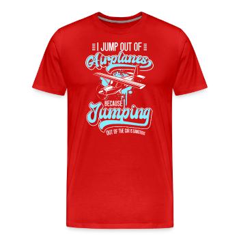 Skydiver Adrenaline Flying Base Jump - Men's Premium Organic T-Shirt - red - Front - Damien (186cm)