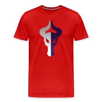 Tête de dragon à double face - T-shirt bio Premium Homme - rouge - Devant - Damien (186cm)
