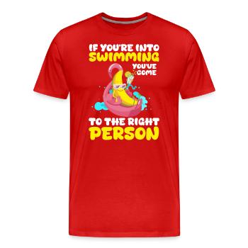 Vacances à la piscine Rafraîchir les amis - T-shirt bio Premium Homme - rouge - Devant - Damien (186cm)