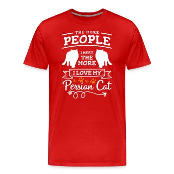 Perser Katze Katzendame Chefin - Männer Premium Bio T-Shirt - Rot - Vorne - Damien (186cm)