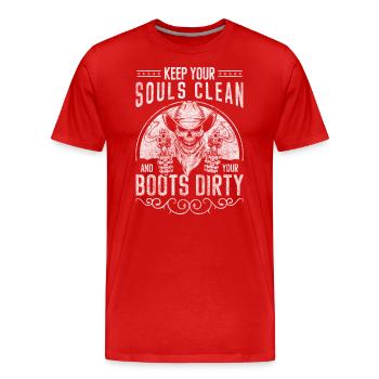 Wild West Law Indiens du désert - T-shirt bio Premium Homme - rouge - Devant - Damien (186cm)