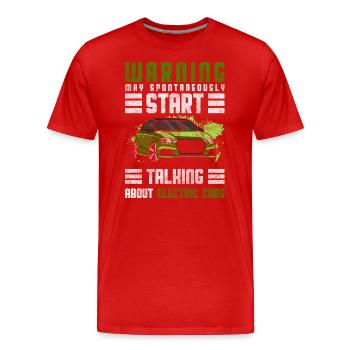 Électricité Électromobilité Innovation Moderne - T-shirt bio Premium Homme - rouge - Devant - Damien (186cm)
