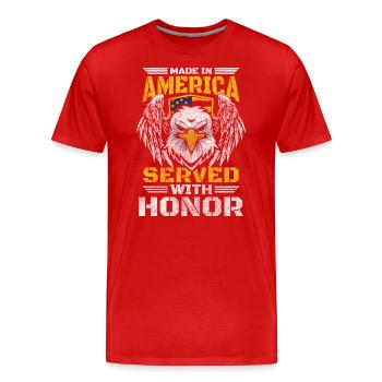 Soldat America Stars and Stripes - T-shirt bio Premium Homme - rouge - Devant - Damien (186cm)