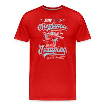 Fallschirmspringen Sprung Höhe - Männer Premium Bio T-Shirt - Rot - Vorne - Damien (186cm)