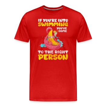 Schwimmer Meer - Männer Premium Bio T-Shirt - Rot - Vorne - Damien (186cm)