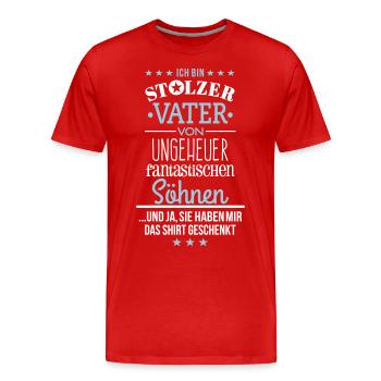 Ungeheuer fantastische Söhne - Vater / Shirt - Männer Premium Bio T-Shirt - Rot - Vorne - Damien (186cm)