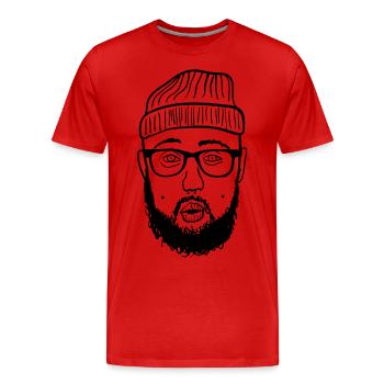 Hipster - Men's Premium Organic T-Shirt - red - Front - Damien (186cm)