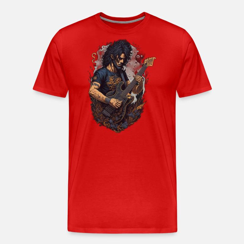 Umm guitarrista - Männer Premium Bio T-Shirt - Rot