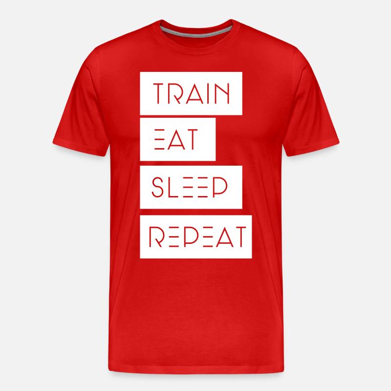 Train Eat sleep Repeat - Männer Premium Bio T-Shirt - Rot