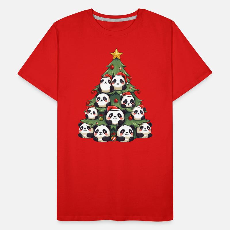 Weihnachtspanda - Ein festlicher Baum mit einem Männer Premium Bio T-Shirt