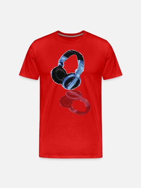 DJ Headphones 2.0 - Men's Premium Organic T-Shirt - red