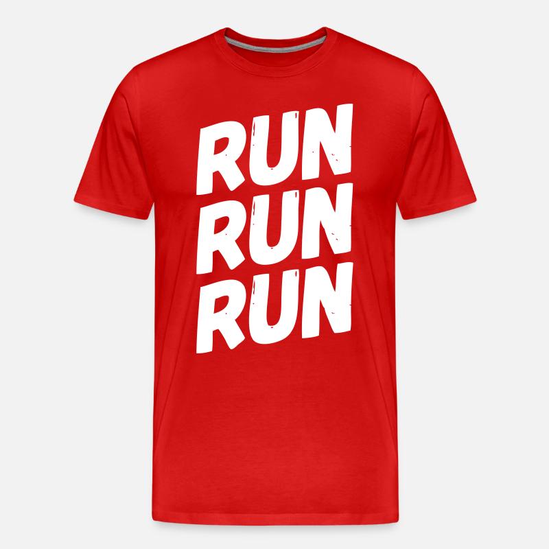 run run run - Männer Premium Bio T-Shirt - Rot