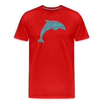 Delfin - Männer Premium Bio T-Shirt - Rot - Vorne - Damien (186cm)