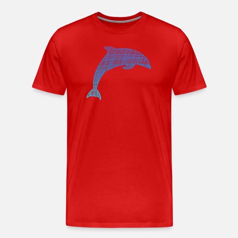 Delfin, Dolphin - Männer Premium Bio T-Shirt - Rot