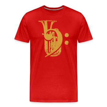 Tuba Clé de fa Clé de tubiste - T-shirt bio Premium Homme - rouge - Devant - Damien (186cm)