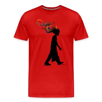 dreamer - Men's Premium Organic T-Shirt - red - Front - Damien (186cm)