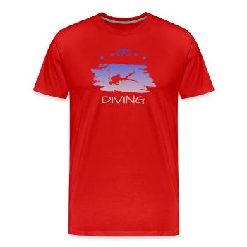 Scuba Diving - Männer Premium Bio T-Shirt - Rot - Vorne - Damien (186cm)