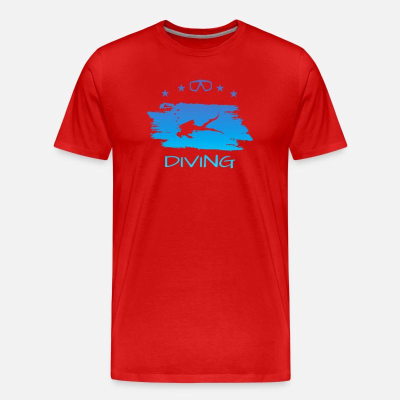 Tauchen - Männer Premium Bio T-Shirt - Rot