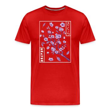 Retro Aesthetics Sakura Streetwear - Men's Premium Organic T-Shirt - red - Front - Damien (186cm)