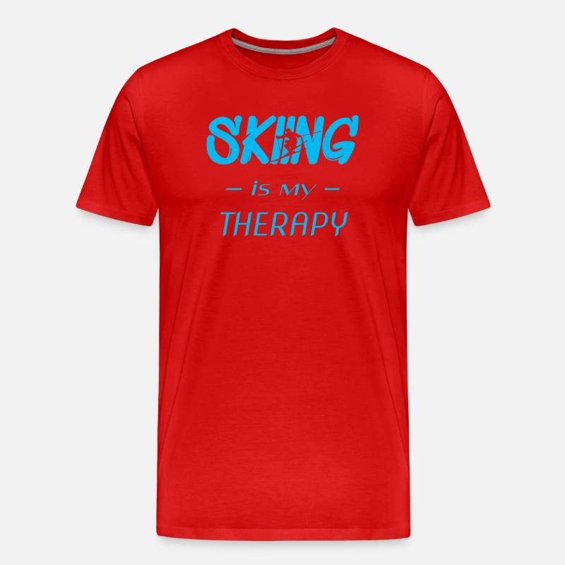 Skiing - Männer Premium Bio T-Shirt - Rot