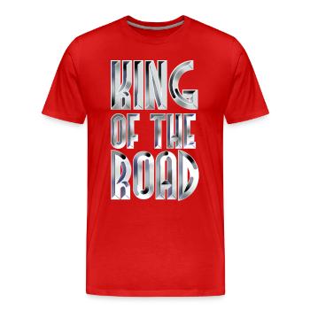 King Of The Road White Steel - T-shirt bio Premium Homme - rouge - Devant - Damien (186cm)