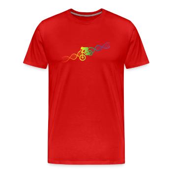 DNA Helix Regenbogen Genetik Mountainbike Bunt - Männer Premium Bio T-Shirt - Rot - Vorne - Damien (186cm)