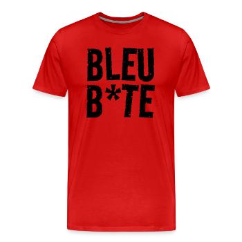 bleu bite - T-shirt bio Premium Homme - rouge - Devant - Damien (186cm)
