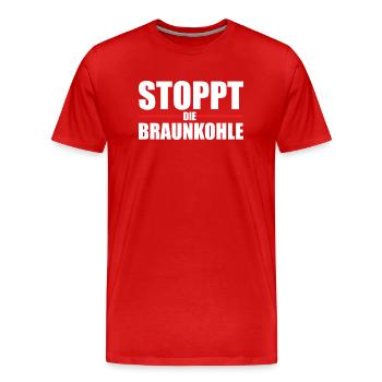 Keine Kohle Kohlekraft Umweltschutz Energie Strom - Männer Premium Bio T-Shirt - Rot - Vorne - Damien (186cm)