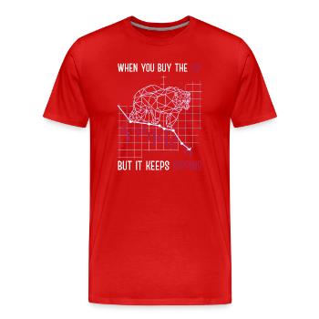 Lorsque vous achetez la trempette, mais qu’elle continue à plonger l’échange - T-shirt bio Premium Homme - rouge - Devant - Damien (186cm)